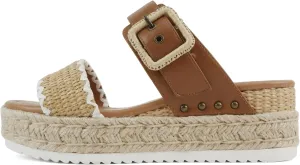 Soda “Sail” ~ Women Open Toe Double Band Espadrille Wedge Sandals