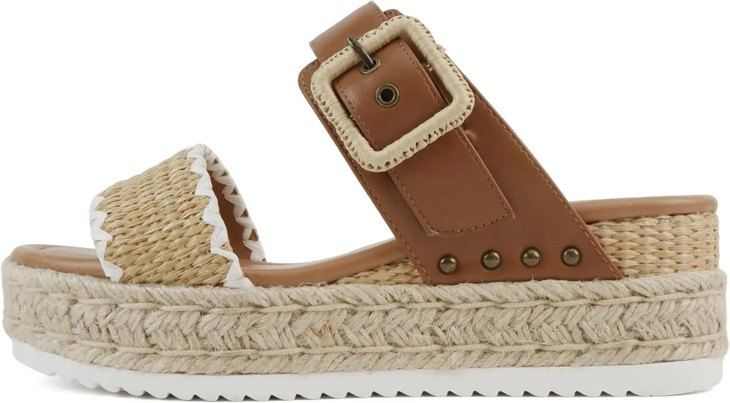Soda “Sail” ~ Women Open Toe Double Band Espadrille Wedge Sandals