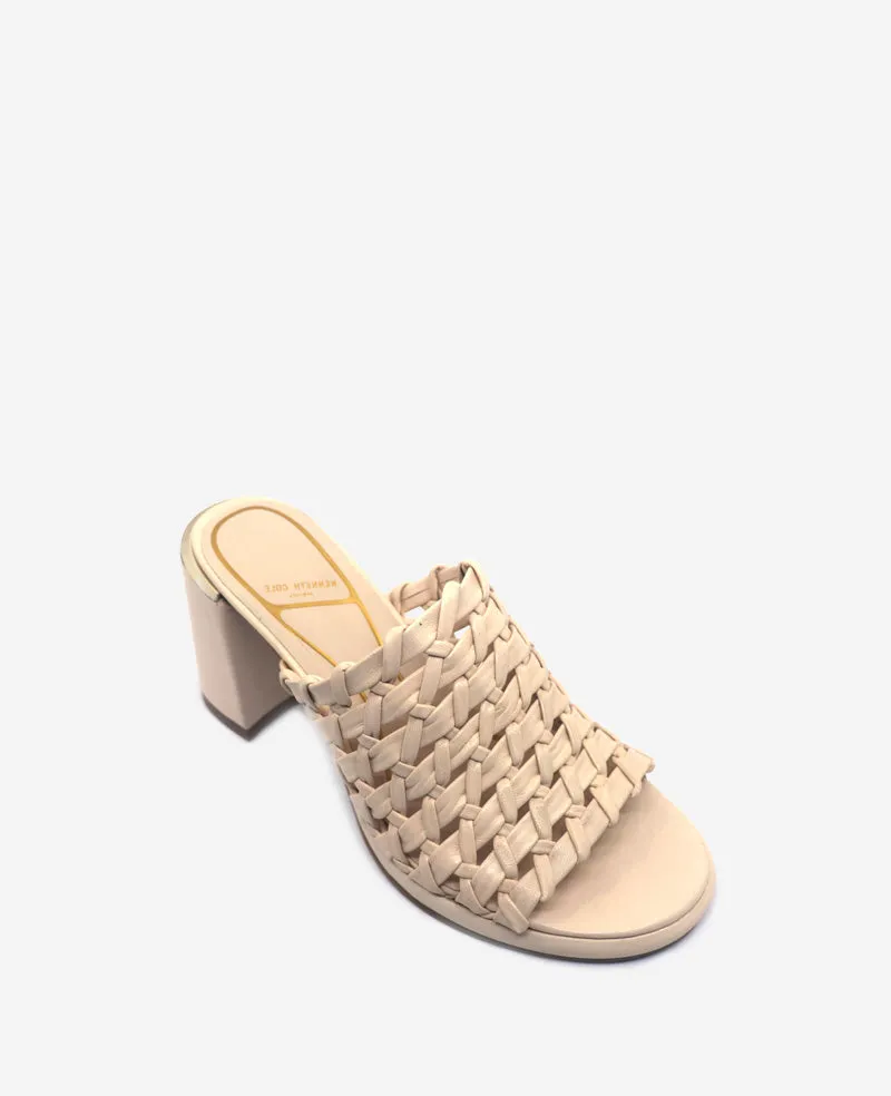 Solara Leather Woven Heel Sandal