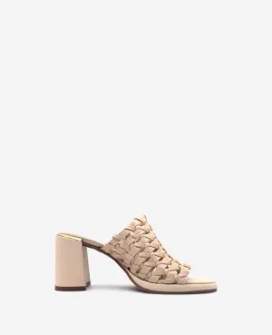 Solara Leather Woven Heel Sandal