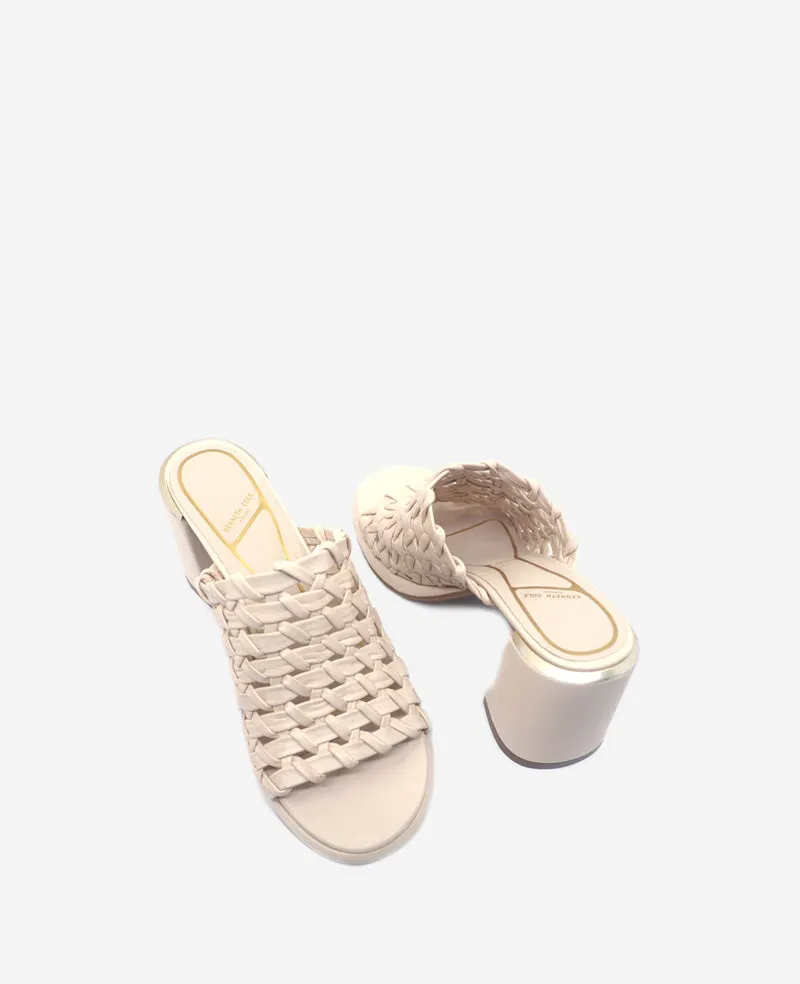 Solara Leather Woven Heel Sandal
