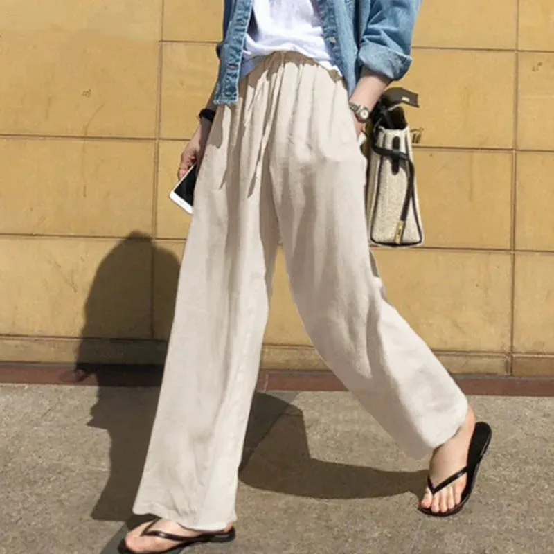 Solid color Full Length Belted Pants