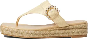 Stuart Weitzman Pearl Buckle Espadrille Sandal