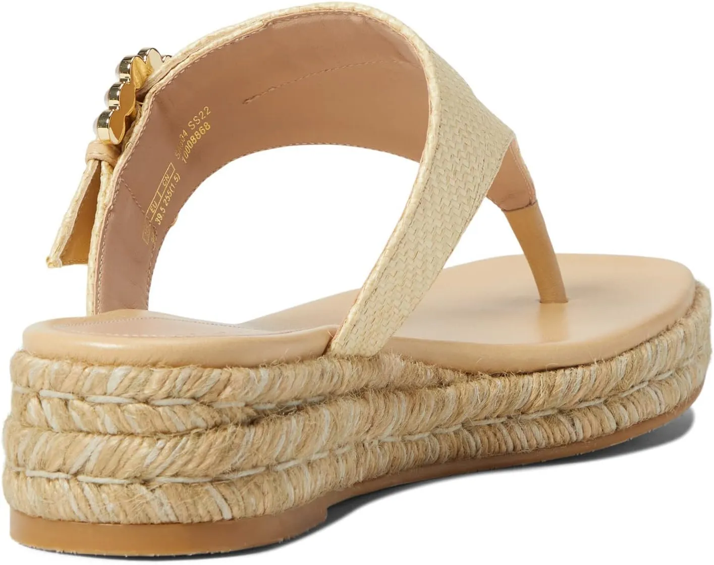 Stuart Weitzman Pearl Buckle Espadrille Sandal