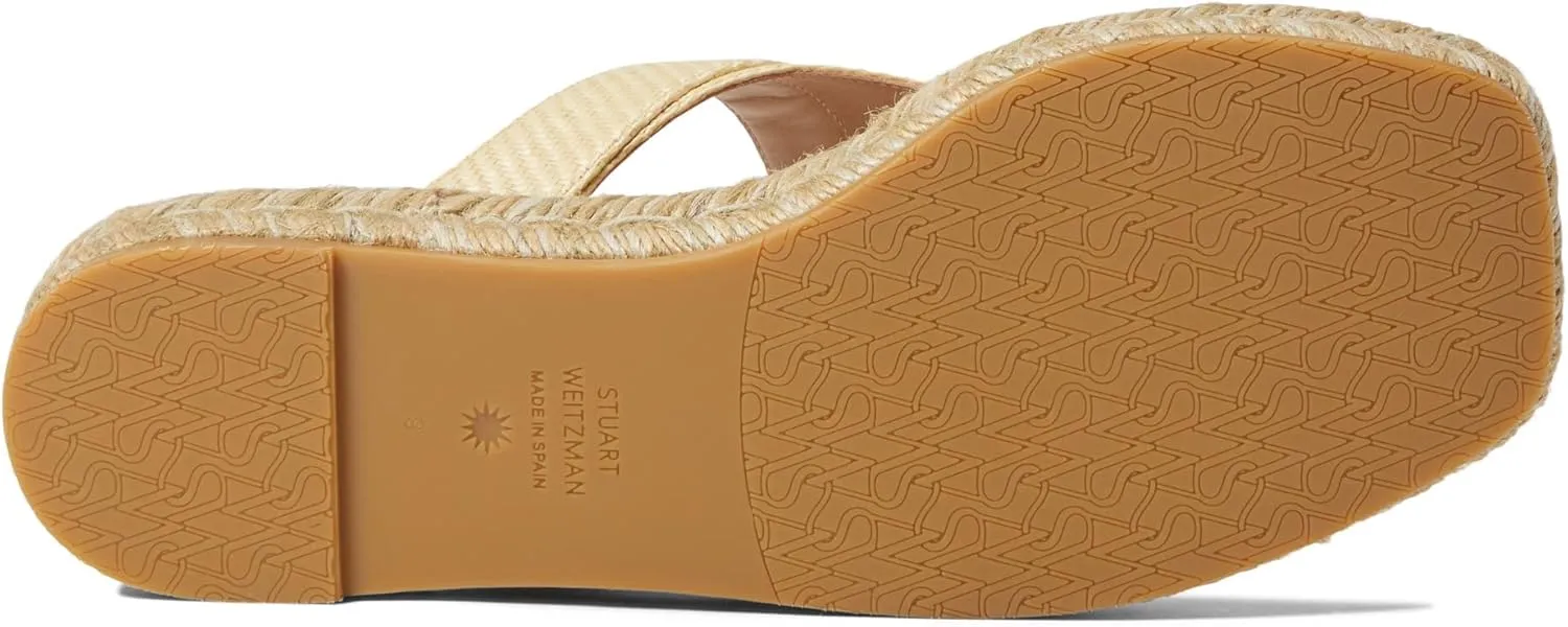 Stuart Weitzman Pearl Buckle Espadrille Sandal