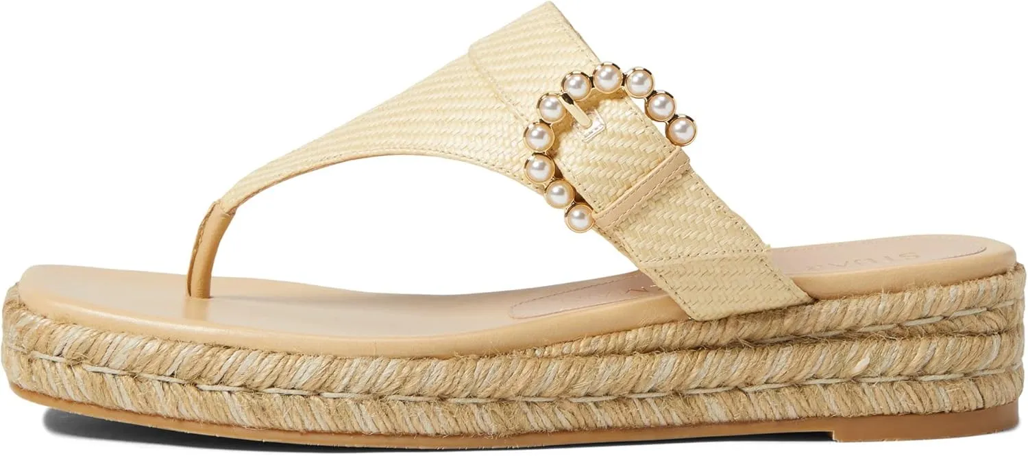 Stuart Weitzman Pearl Buckle Espadrille Sandal