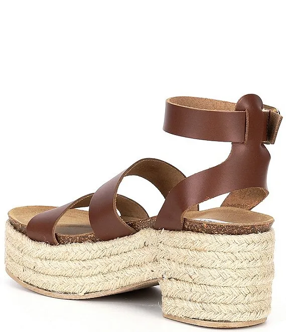 Stylish Strap Kelton Steve Ankle Toe Free returns Leather Madden Heeled Cognac Sandals Open Rounded
