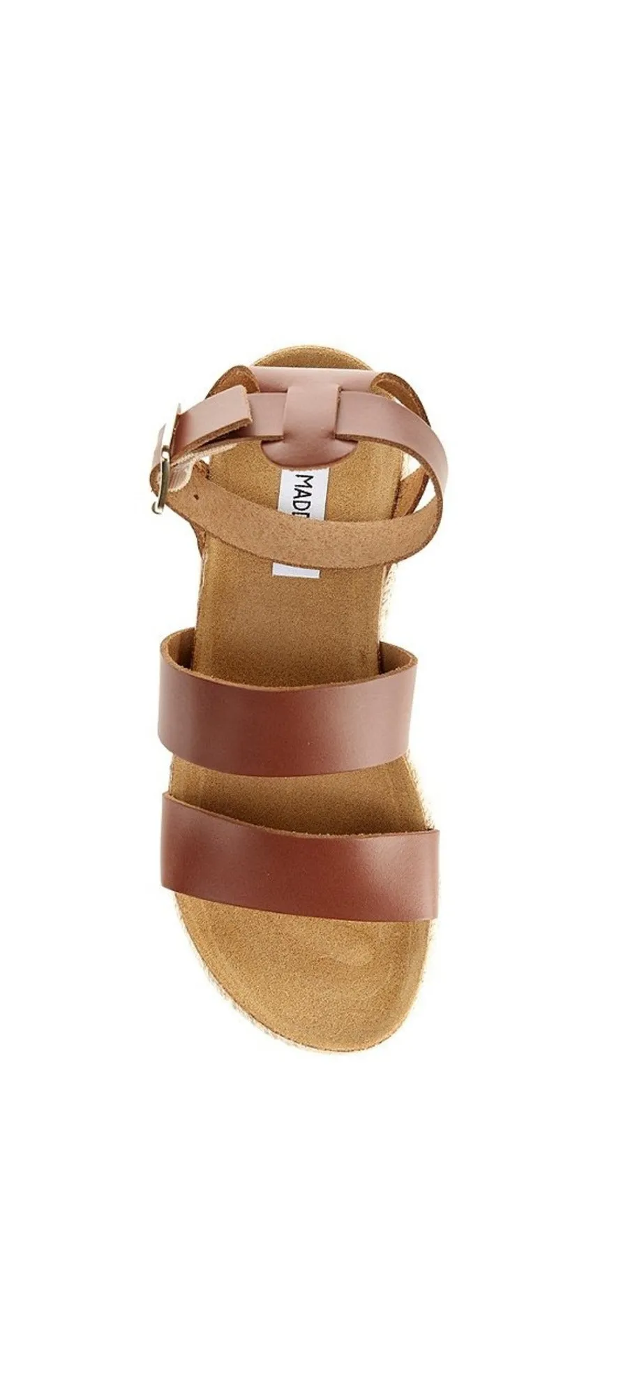 Stylish Strap Kelton Steve Ankle Toe Free returns Leather Madden Heeled Cognac Sandals Open Rounded