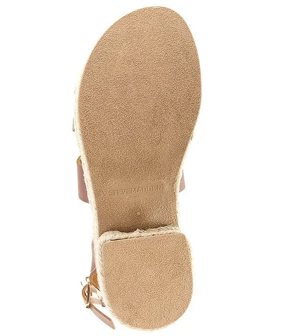 Stylish Strap Kelton Steve Ankle Toe Free returns Leather Madden Heeled Cognac Sandals Open Rounded