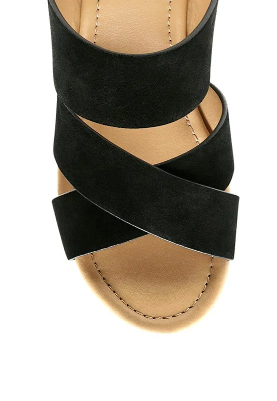 Suede Slip-On Sandal Heel