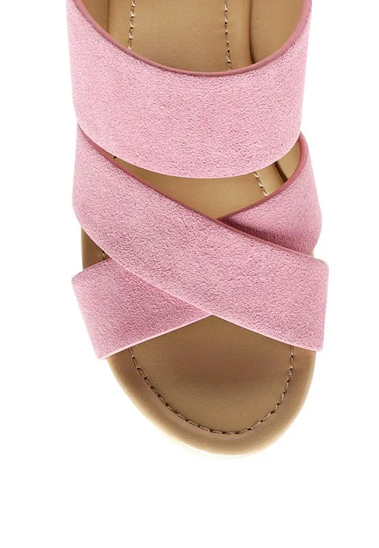 Suede Slip-On Sandal Heel