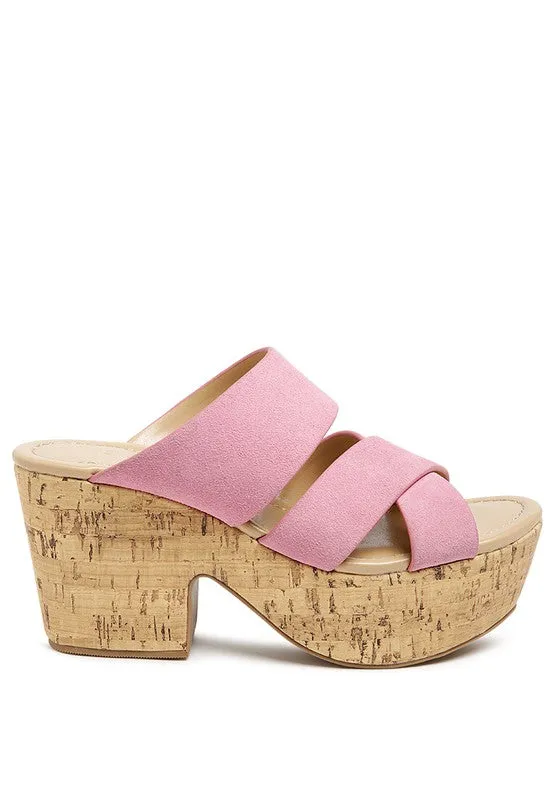 Suede Slip-On Sandal Heel