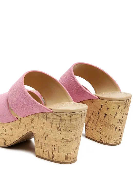 Suede Slip-On Sandal Heel