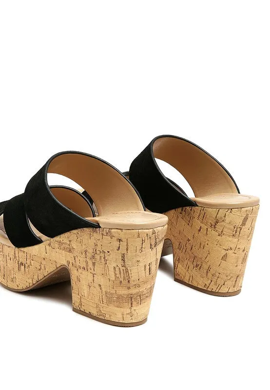 Suede Slip-On Sandal Heel