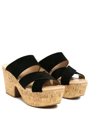 Suede Slip-On Sandal Heel