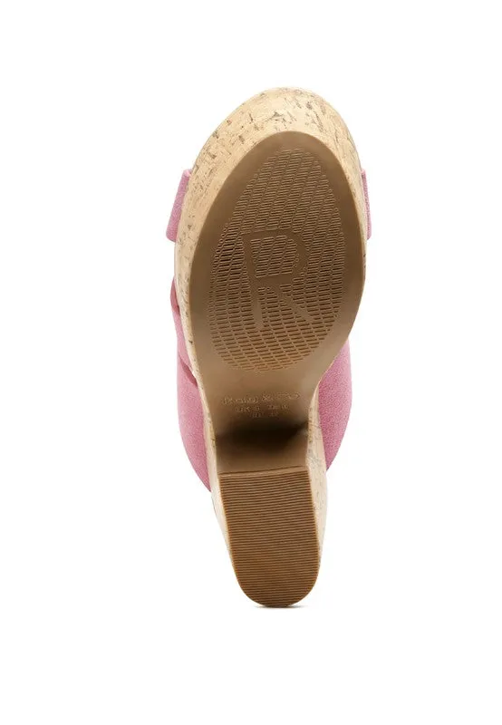Suede Slip-On Sandal Heel