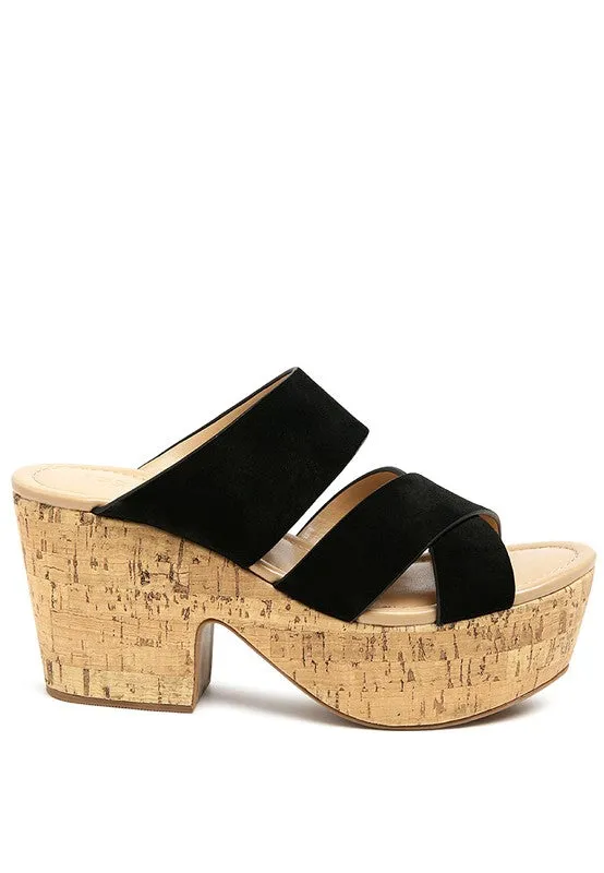 Suede Slip-On Sandal Heel