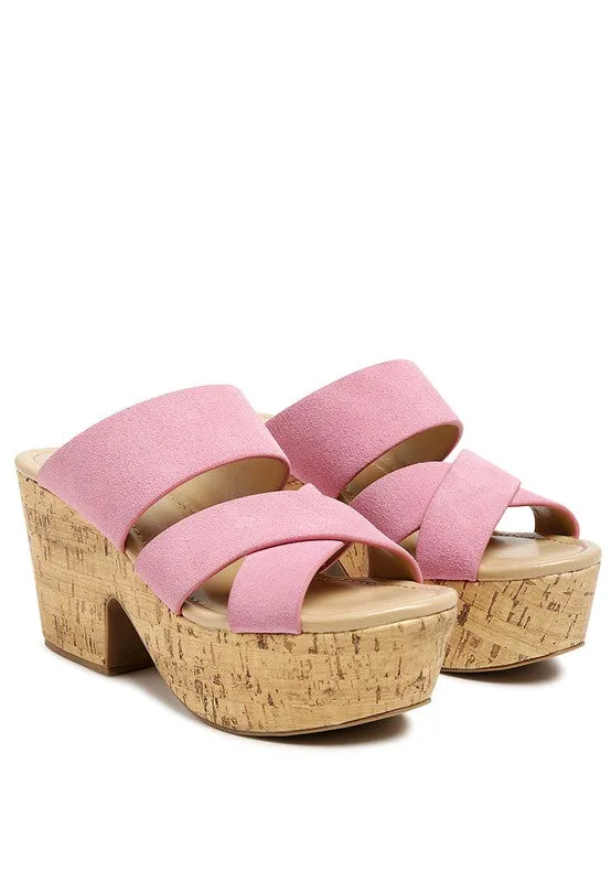 Suede Slip-On Sandal Heel