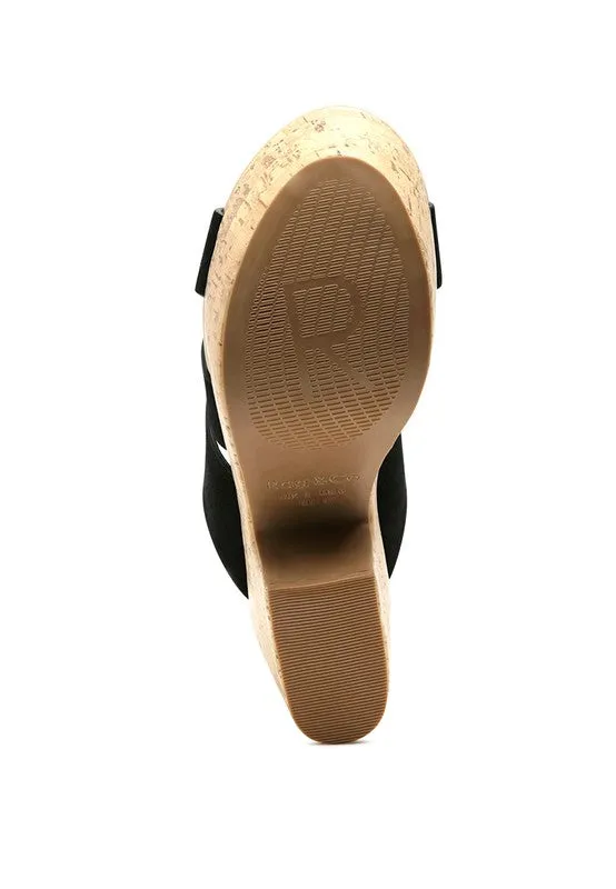 Suede Slip-On Sandal Heel