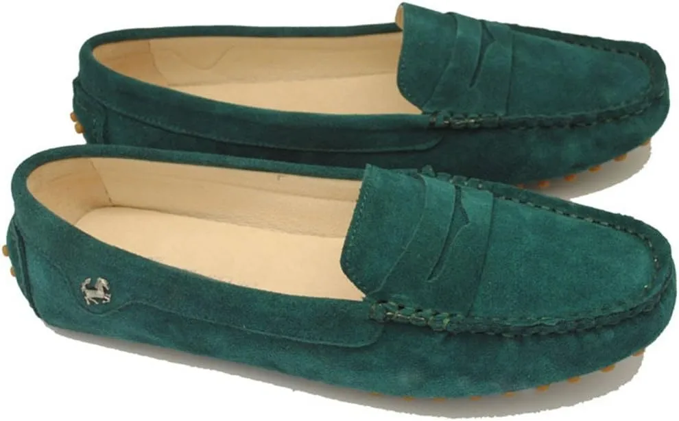 TDA Womens Comfortable Suede Leather Driving Walking Running Boat Loafers Moccasins Flats Multi Colored