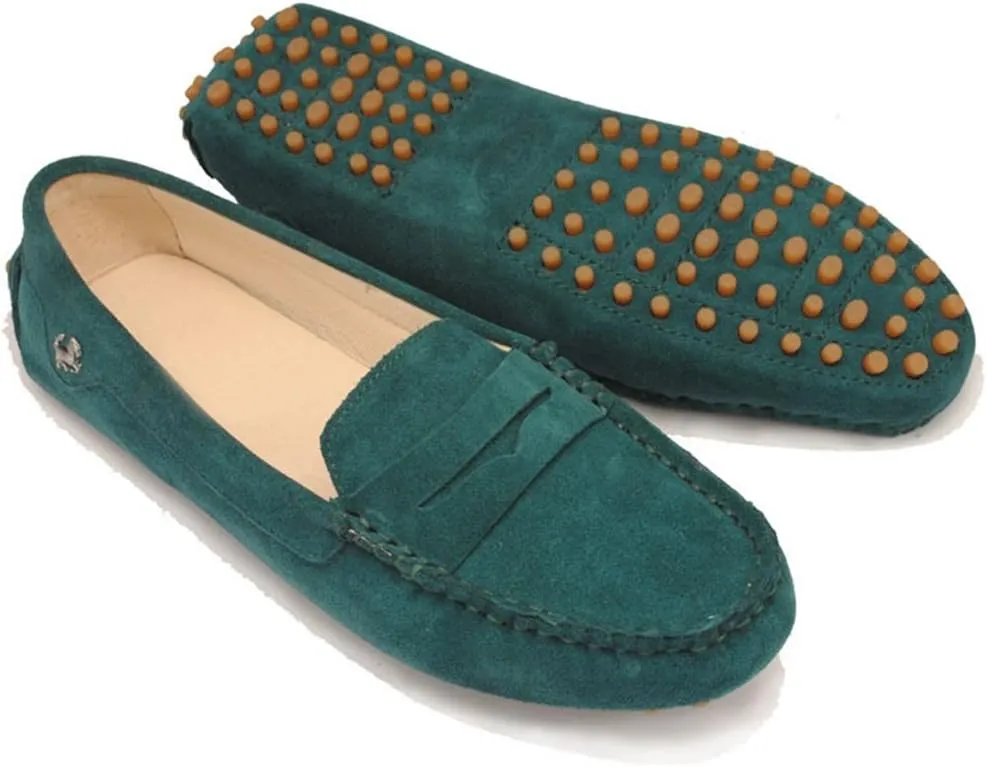 TDA Womens Comfortable Suede Leather Driving Walking Running Boat Loafers Moccasins Flats Multi Colored
