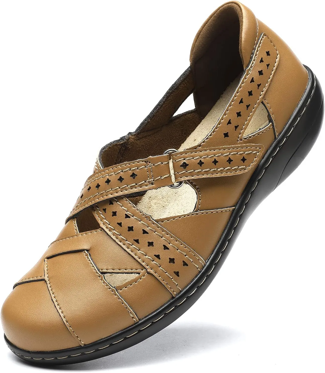 TERRIKAT Women's Casual Loafers Cute Slip On Comfort Walking Flats Leather Driving Moccasins Fashion Closed Toe Boat Shoes