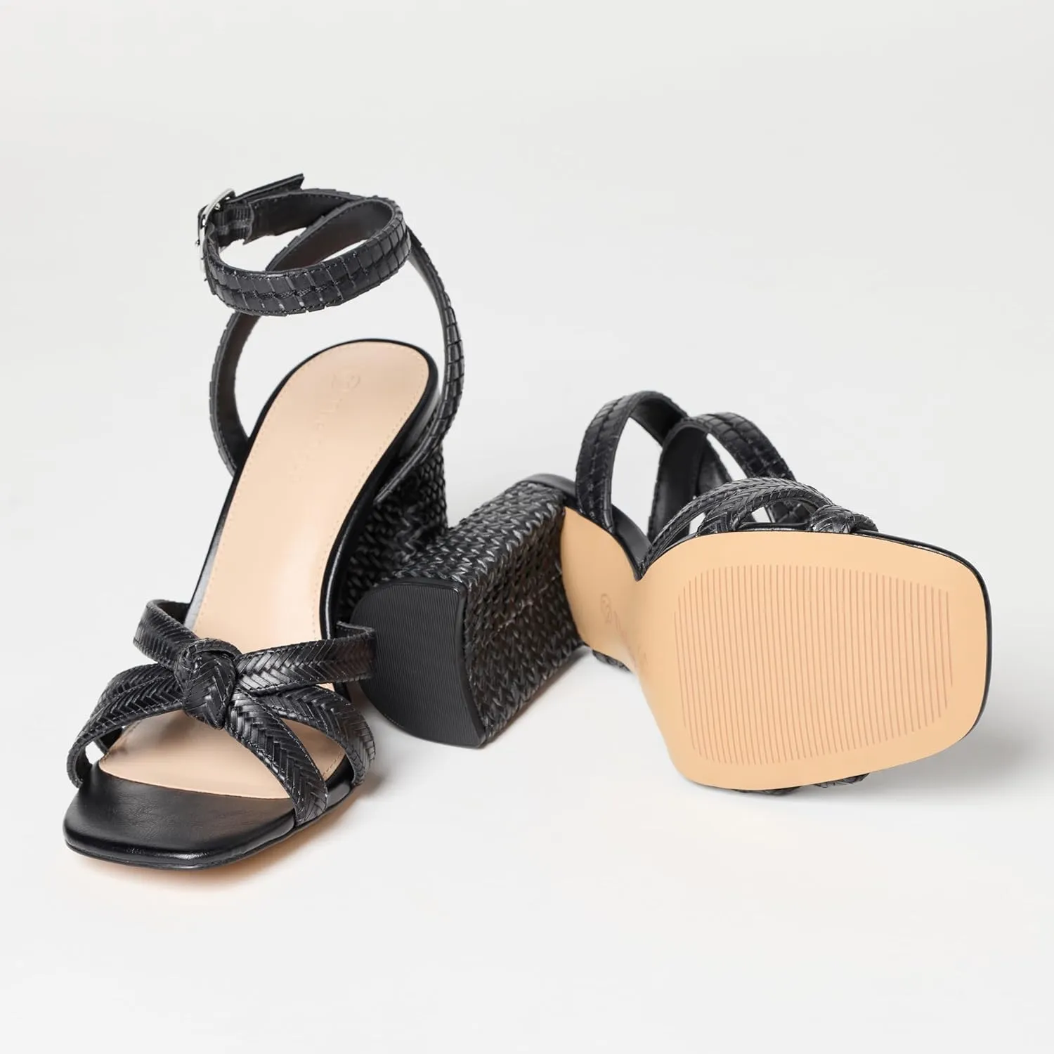 The Drop Women's Renalda Woven Chunky Heel Sandal