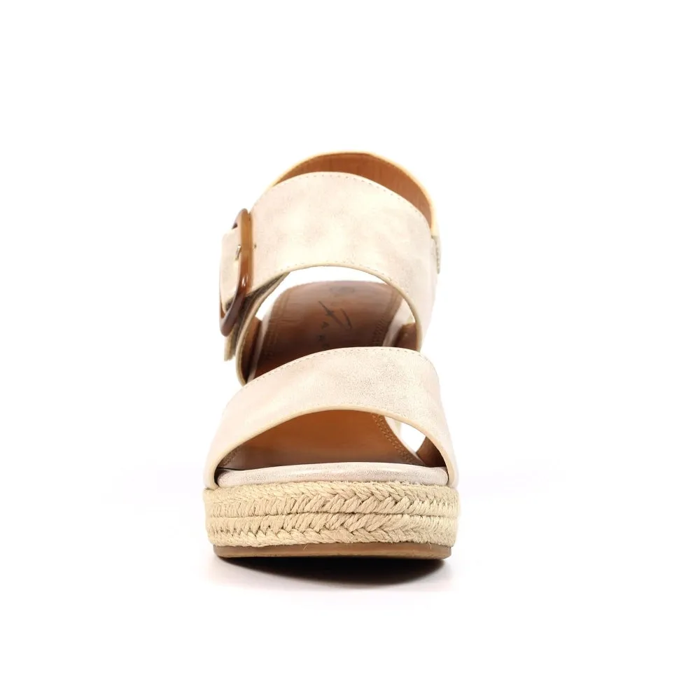 The Rochester Wedge Sandal | Beige