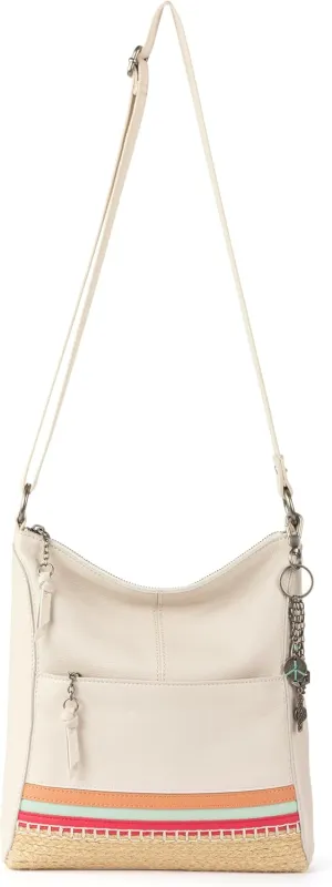 The Sak Lucia Leather Crossbody Purse - Premium Leather Women's Handbag for Everyday & Travel - Cross Body Bag With Zipper Closure & Adjustable Shoulder Bag Strap - Vibrant Block Espadrille