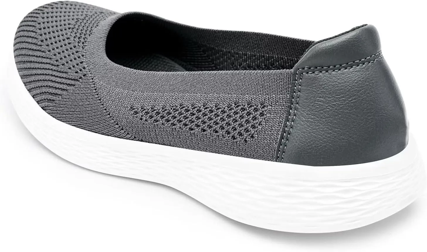 TIOSEBON Women's Comfortable Loafer Flat Foam Mesh Slip-On Walking Shoes