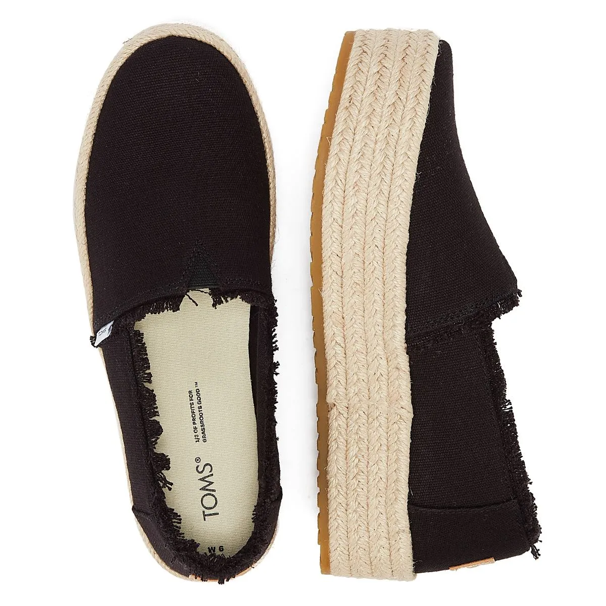 TOMS Canvas Valcia Women's Black Espadrilles