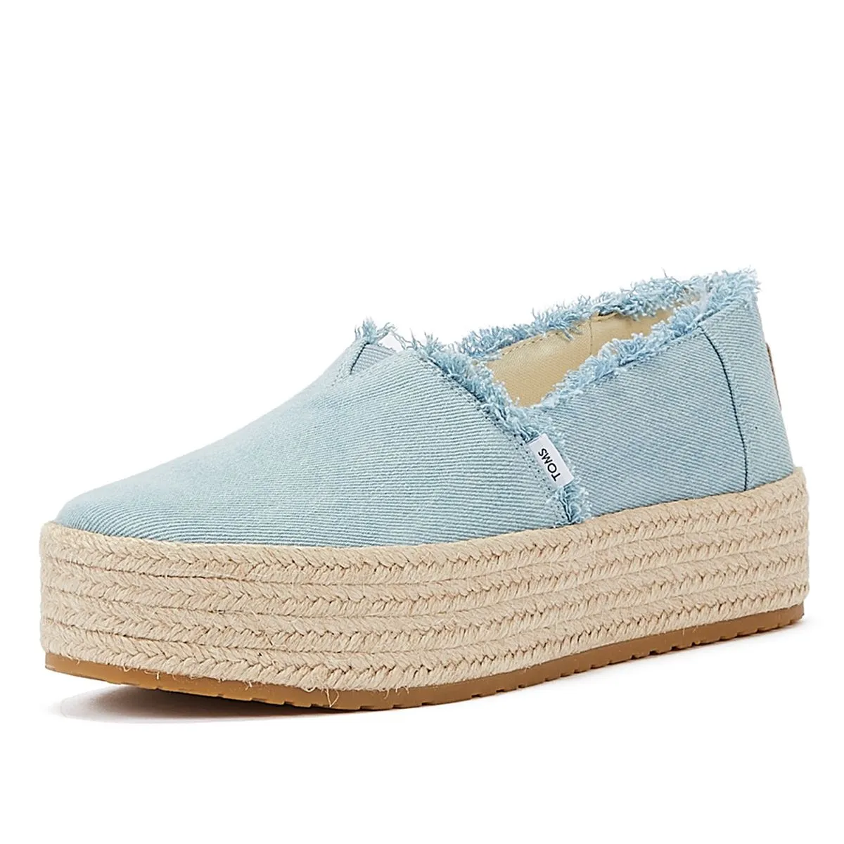 TOMS Washed Denim Valcia Pastel Blue Women's Blue Espadrilles