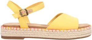 TOMS Women's Abby Platform Sandal, Pineapple Yellow Slubby Woven, 8.5