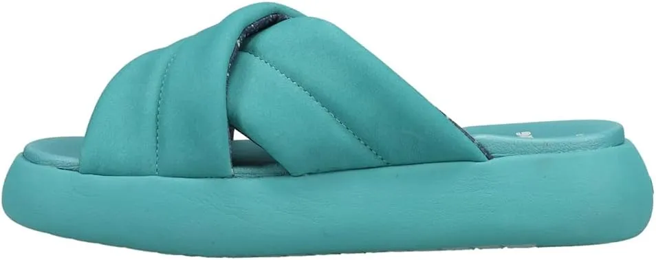TOMS Womens X Wildfang Mallow Crossover Slide Casual Sandals Casual Low Heel 1-2" - Blue