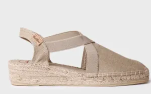 Toni Pons VERONA Vegan flat espadrille with straps Stone