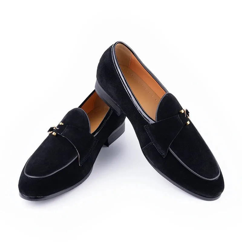 TREKHE | Suede Penny Loafer – Lightweight Style in Black, Green & Camel