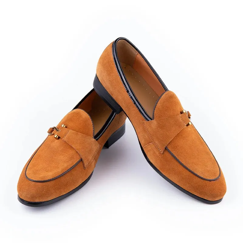 TREKHE | Suede Penny Loafer – Lightweight Style in Black, Green & Camel