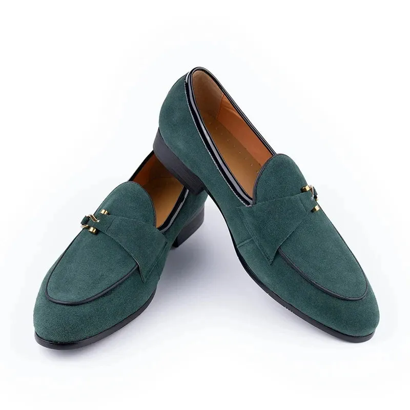 TREKHE | Suede Penny Loafer – Lightweight Style in Black, Green & Camel