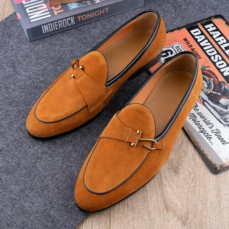 TREKHE | Suede Penny Loafer – Lightweight Style in Black, Green & Camel