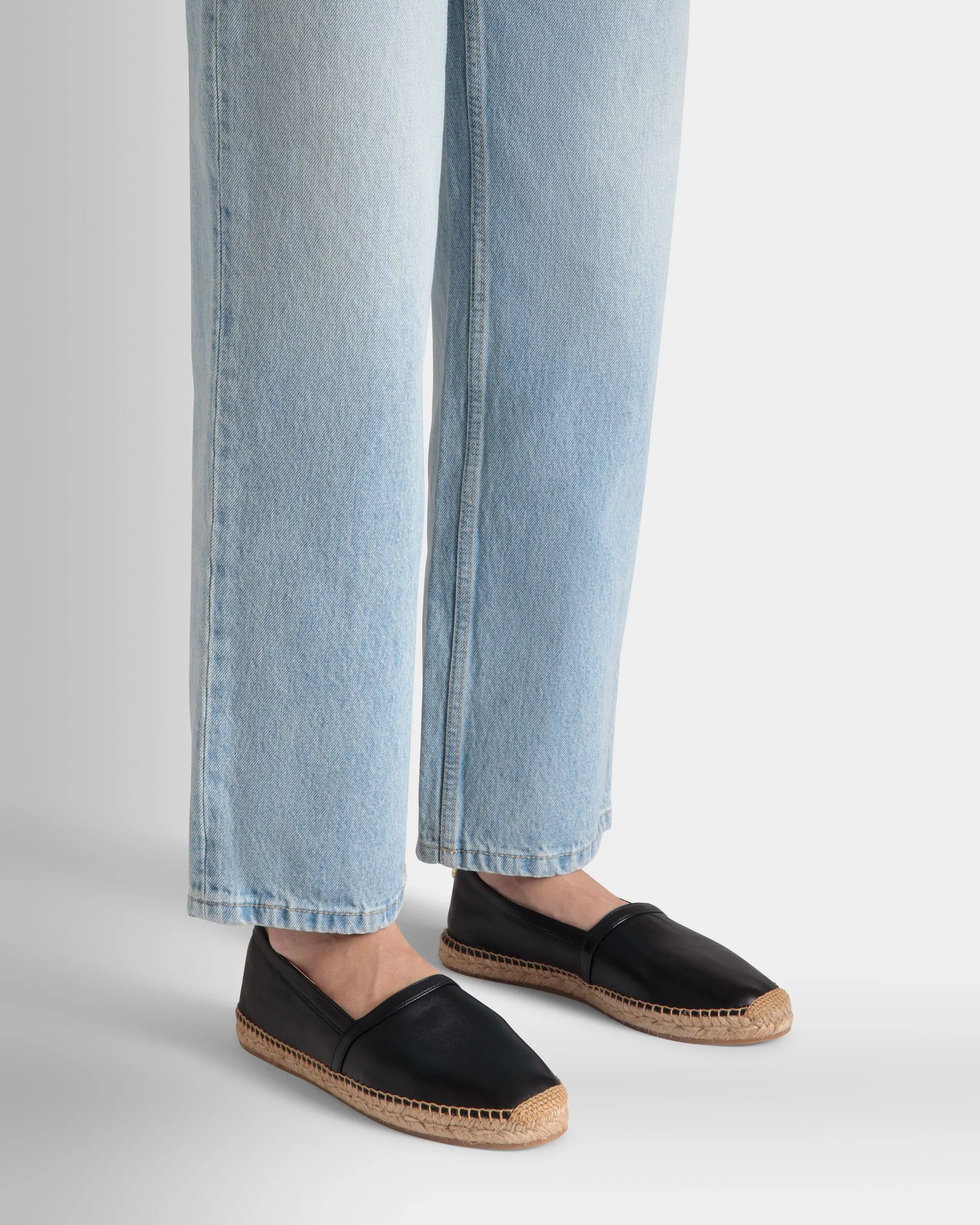 Urdy Espadrille in Black Nappa Leather