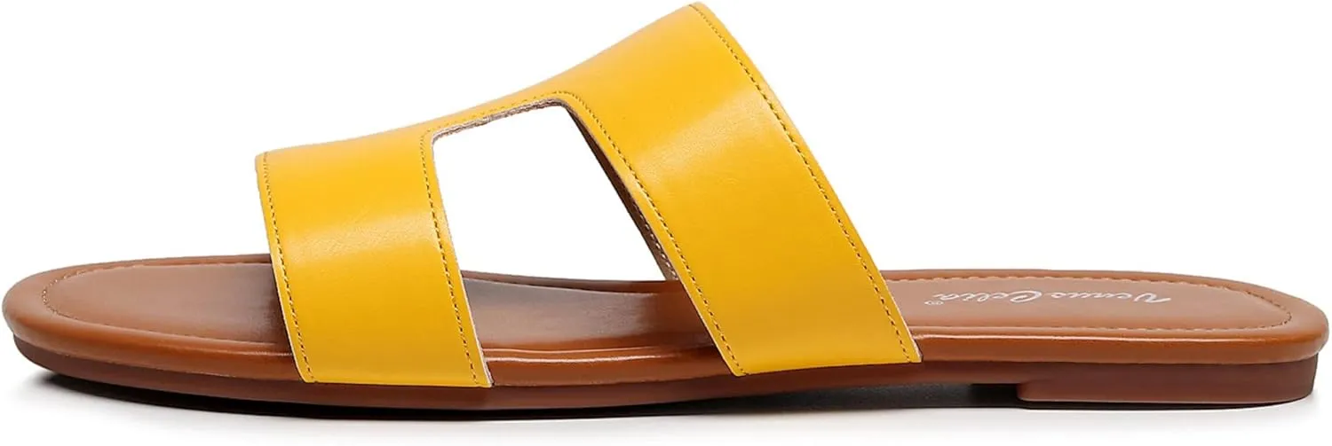 VenusCelia Women's H Band Wide Flat Sandal