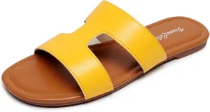 VenusCelia Women's H Band Wide Flat Sandal