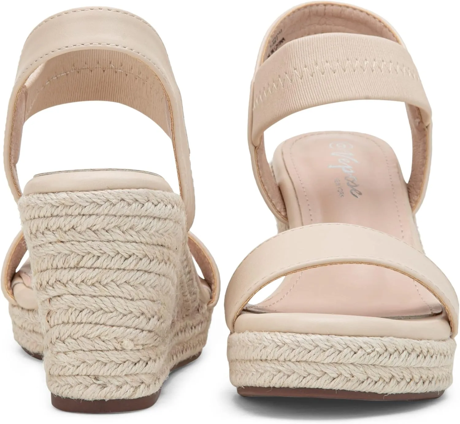Vepose Women's Wedge Sandals Platform Espadrilles Sandals Elasitc Ankle Strap Open Toe 881 Sandals with 3.5" Inchs High Heel Summer Shoes
