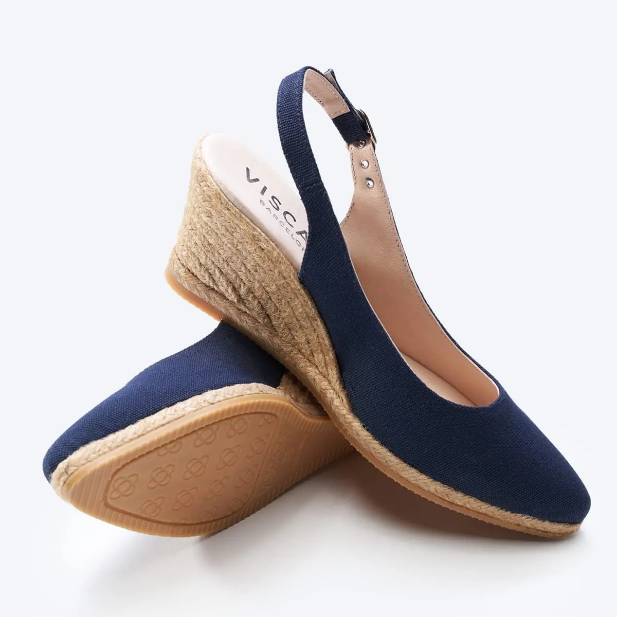 VISCATA Palomera Women's Sandals Espadrille Canvas Slingback Buckle Wedges