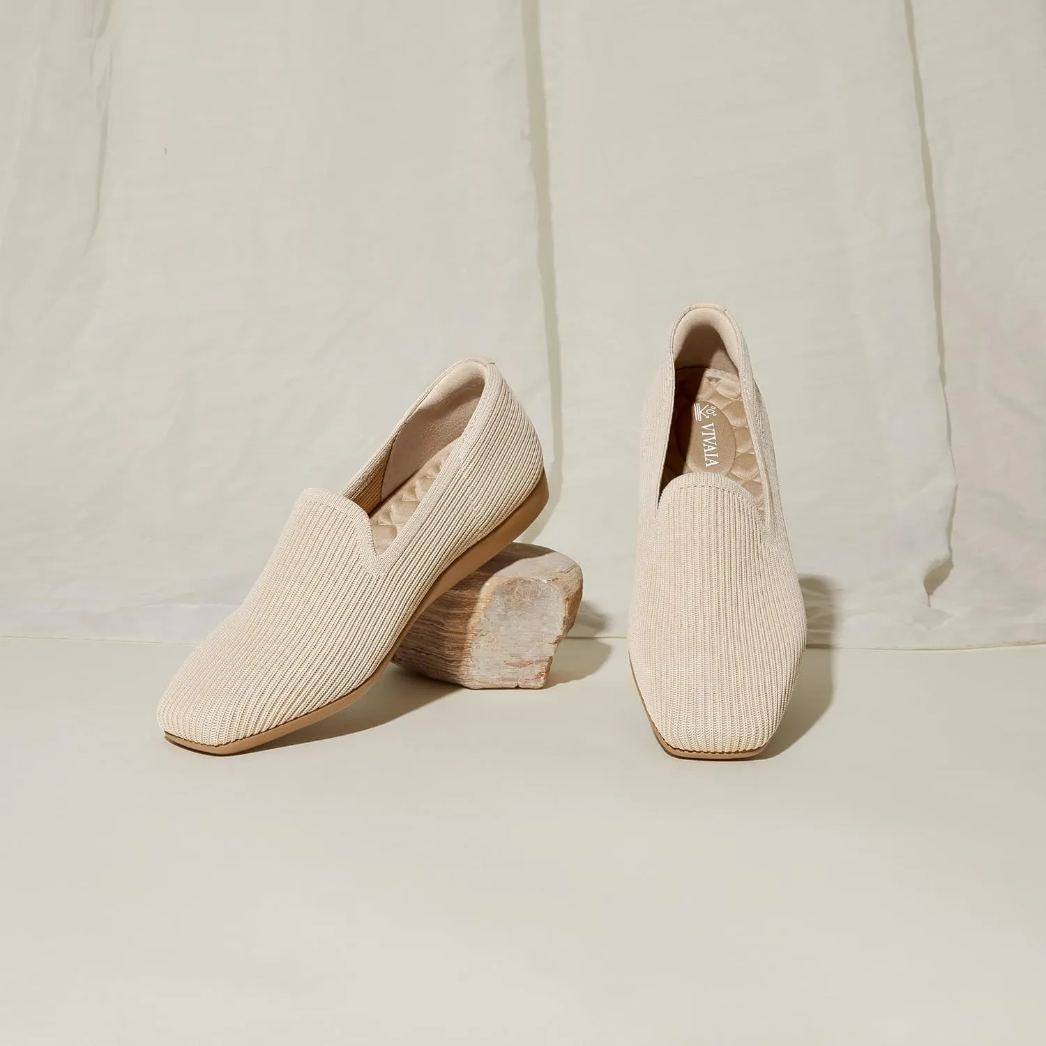 VIVAIA Samanth Walker Women's Casual Flats Slip on Washable Loafer Flats Shoes Comfortable Square-Toe Style