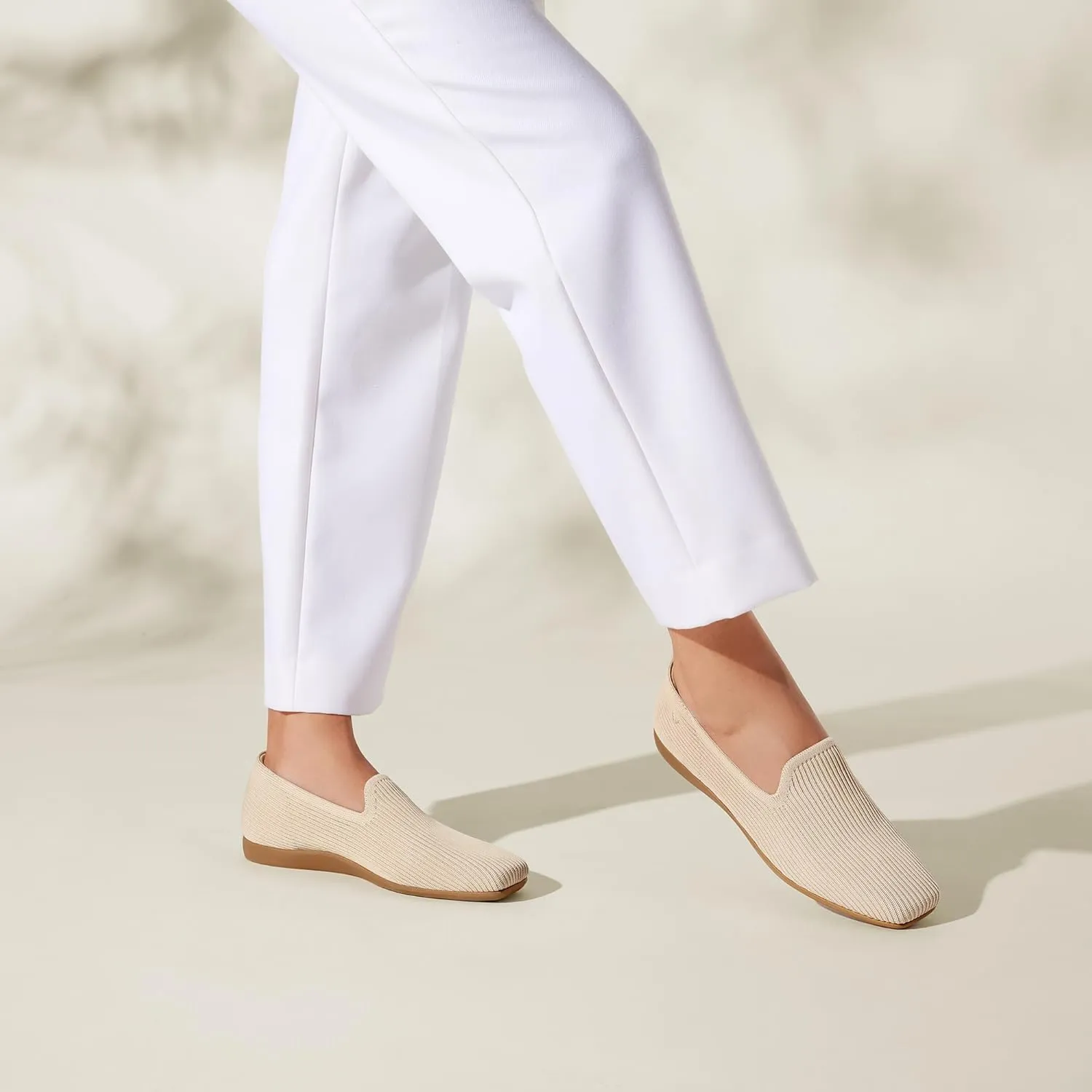 VIVAIA Samanth Walker Women's Casual Flats Slip on Washable Loafer Flats Shoes Comfortable Square-Toe Style
