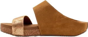 VOLATILE Womens Campfire Metallic Slide Casual Sandals Casual Low Heel 1-2" - Brown, Gold