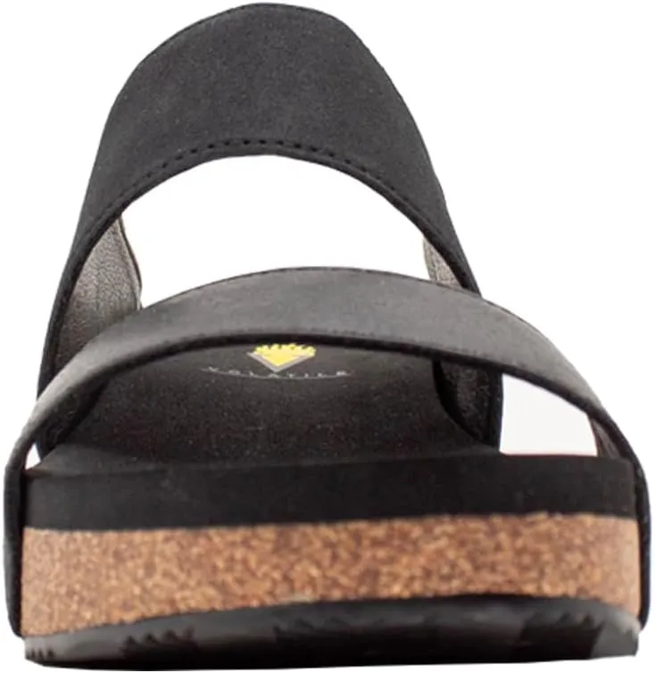 VOLATILE Womens Campfire Metallic Slide Casual Sandals Casual Low Heel 1-2" - Brown, Gold