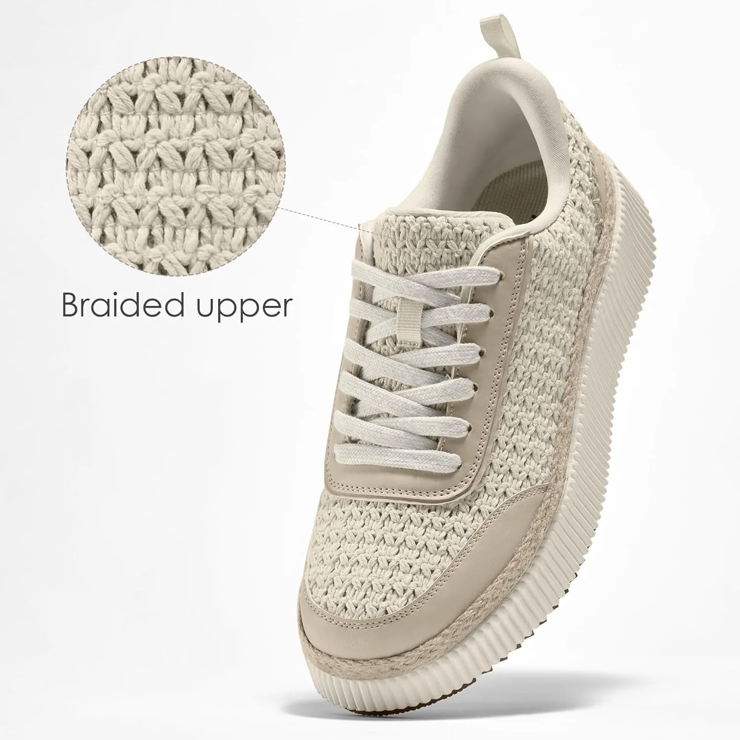 Women Espadrille Platform Sneakers Chunky Fashion Casual Shoes for Women Comfortable Walking Sneakers