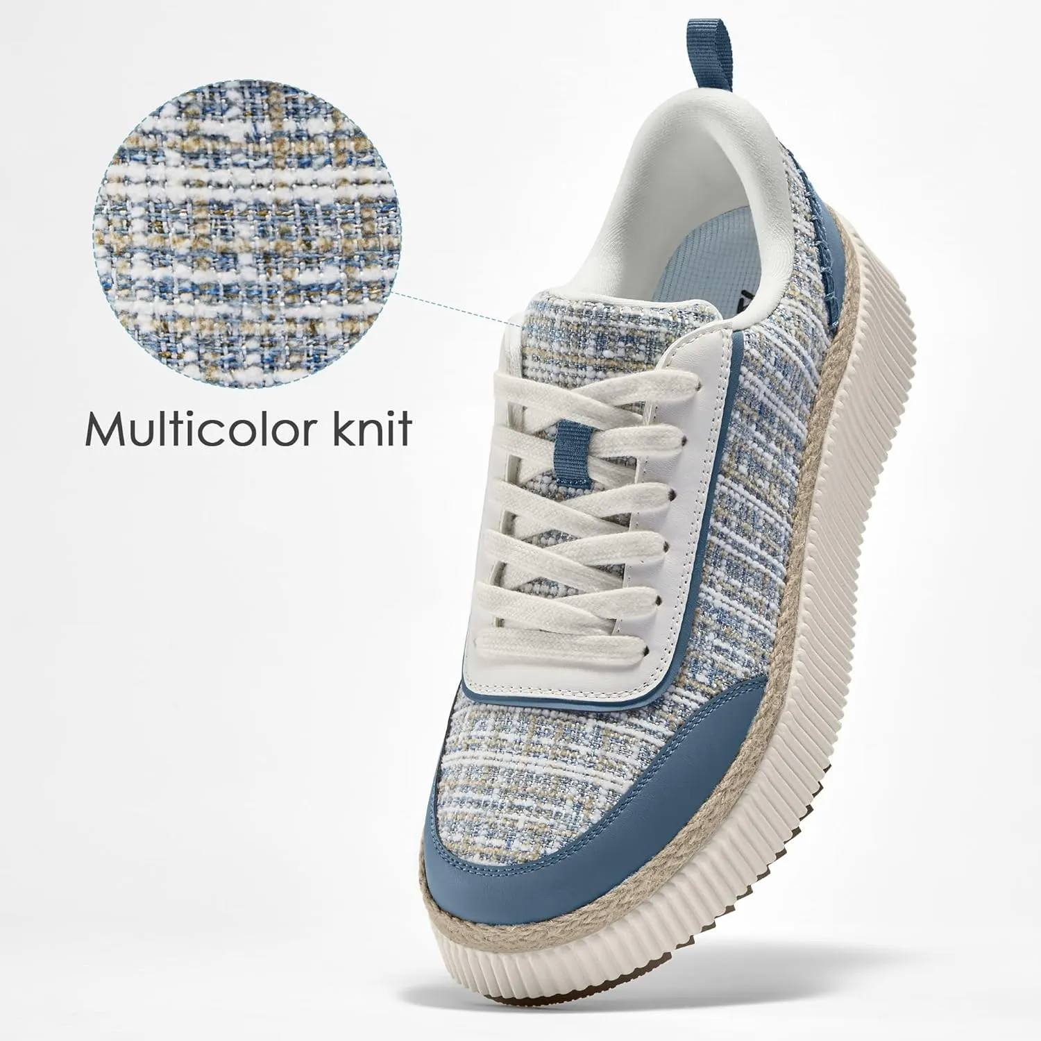 Women Espadrille Platform Sneakers Chunky Fashion Casual Shoes for Women Comfortable Walking Sneakers